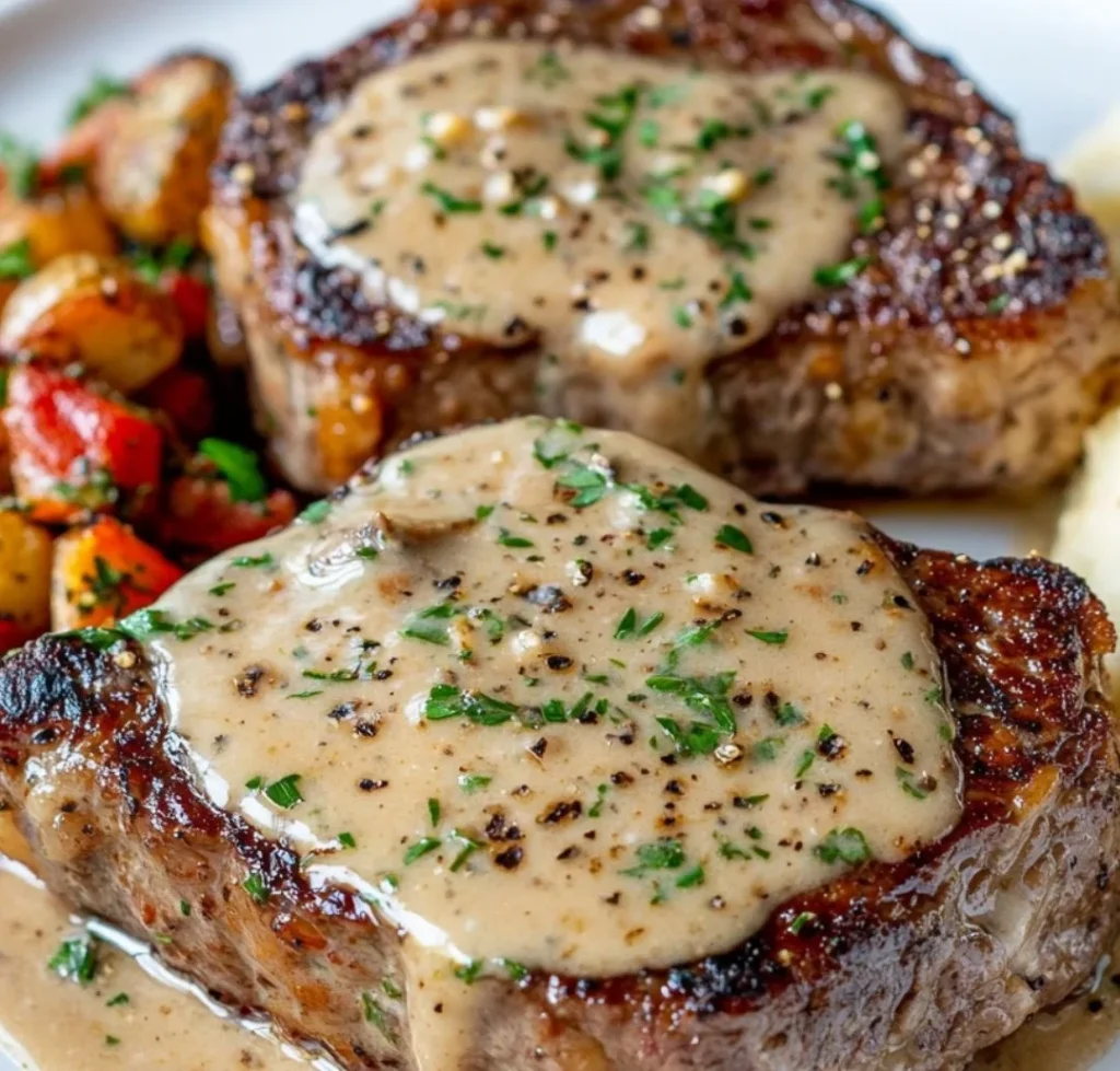 Steak med Vitlökskrämsås