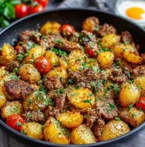 Krispiga potatis och saftiga mini biffar med gyllene potatis och smakrika biffar