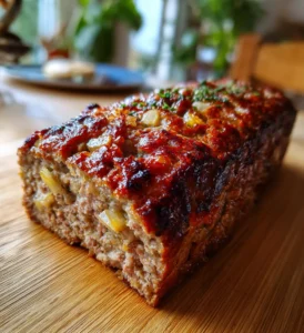 Lökfylld köttfärslimpa med saftig färs och karamelliserad lök
