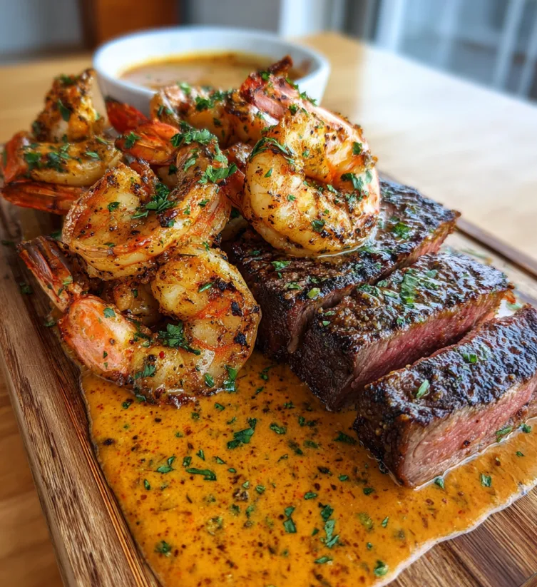 Saftiga Biffar med Cajun-Räksås