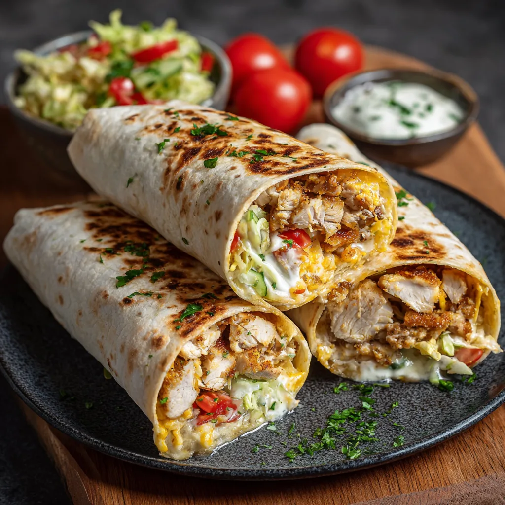 Ost-Vitlök-Kyckling Wraps