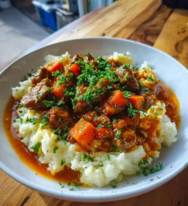 Featured image for Gulasch Balkan Style med Potatismos är en läcker rätt.