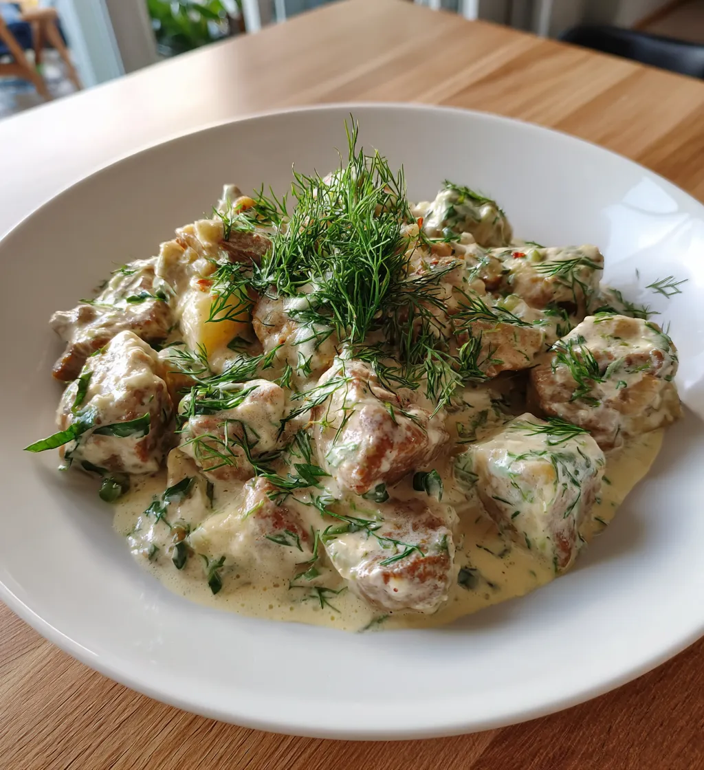 Featured image for Krämig Dillkött – En Svensk Klassiker att njuta av!