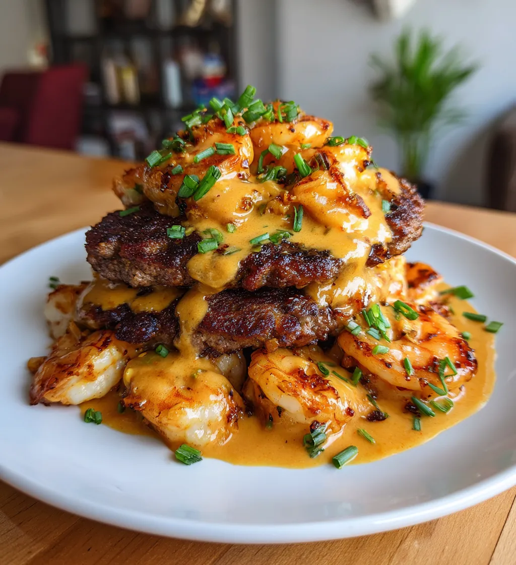 Featured image for Saftiga biffar toppade med Cajun-räksås för fest!