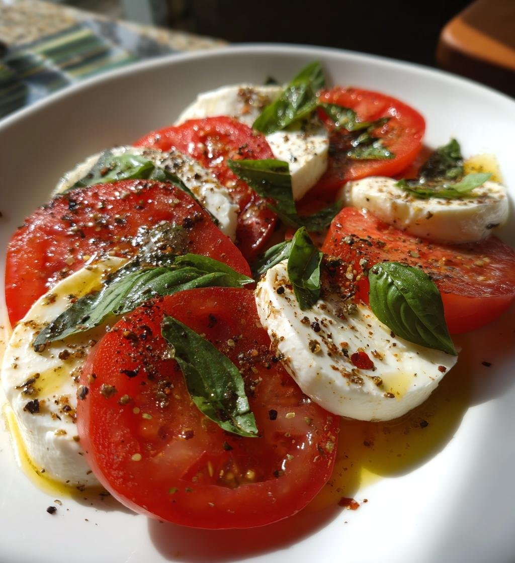 Caprese Sallad (Italiensk mozzarella och tomat) - detail 1
