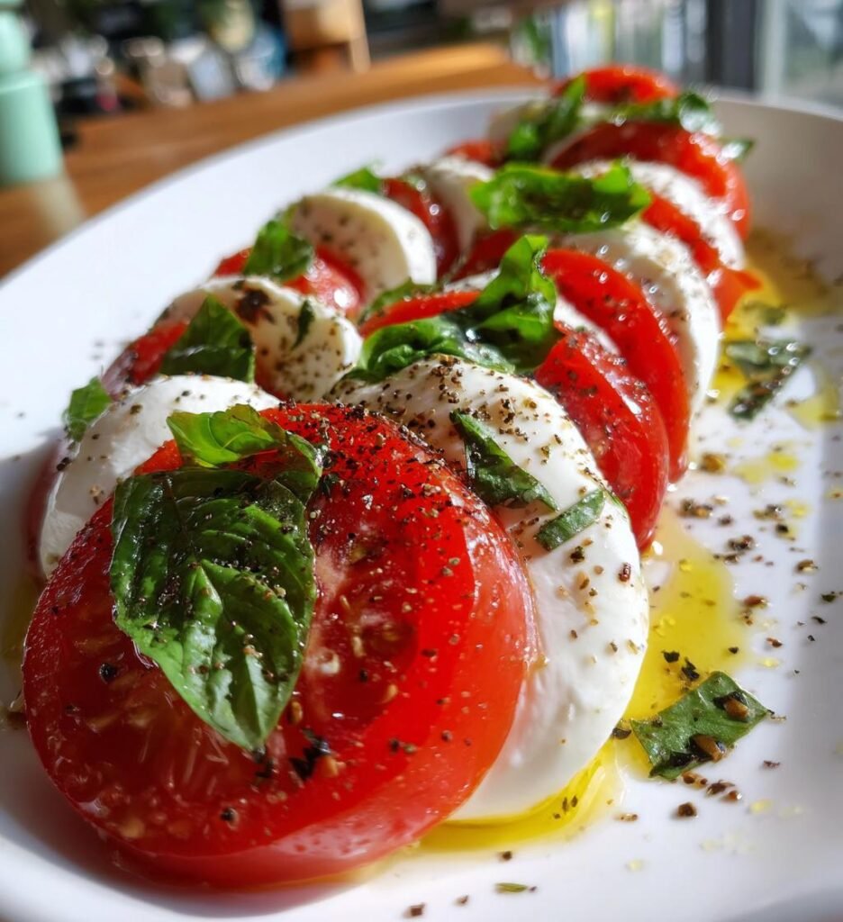 Caprese Sallad (Italiensk mozzarella och tomat)