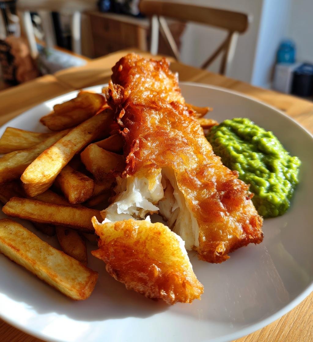 Fish & Chips (Stekt fisk med pommes frites) - detail 1