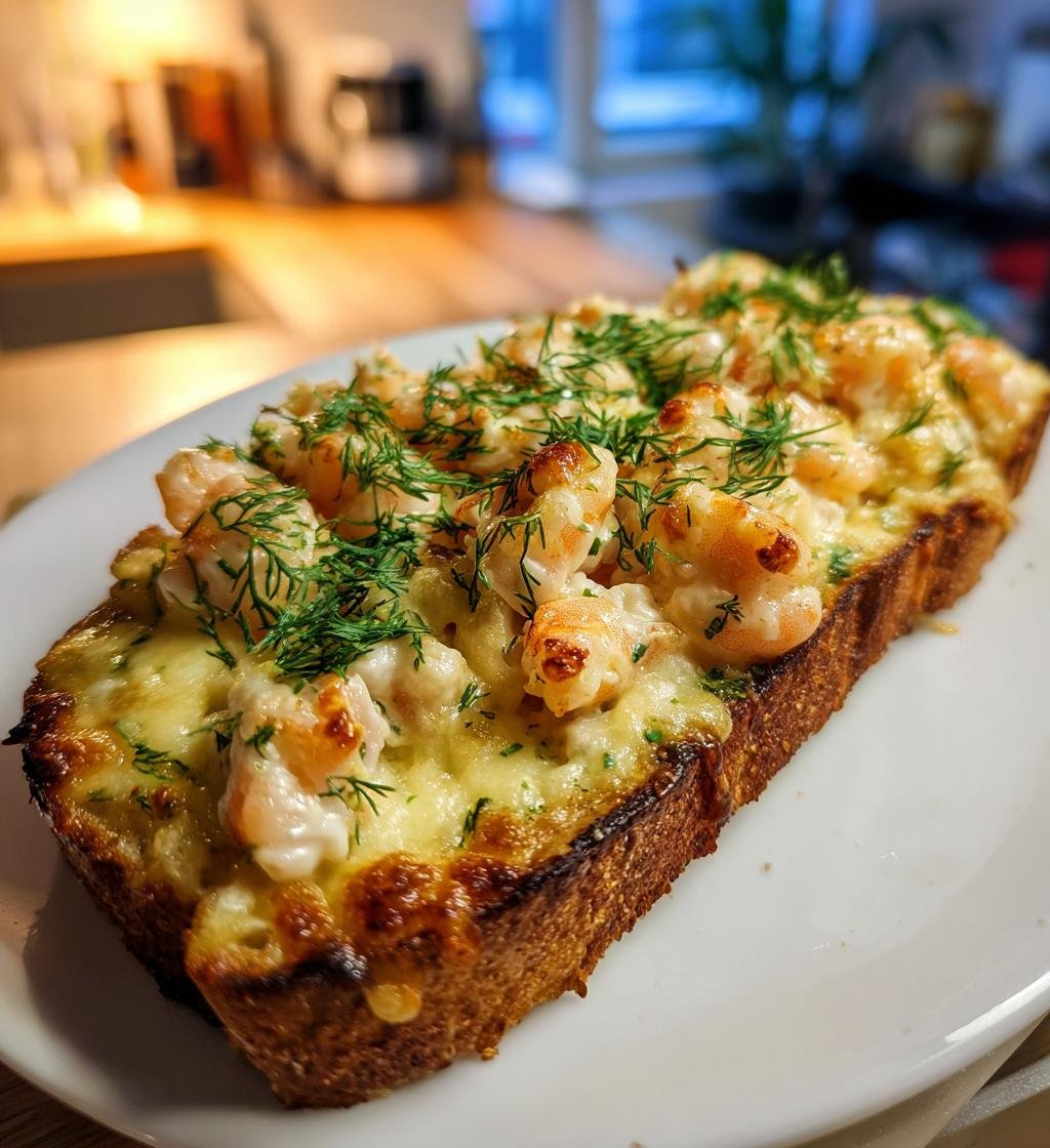 Gratinerad Räkmacka (Skagenröra på toast) - detail 1