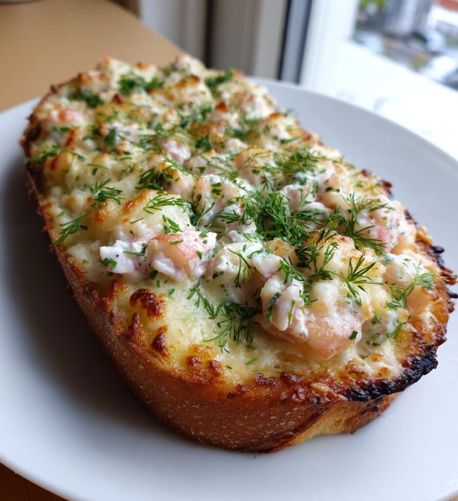 Gratinerad Räkmacka (Skagenröra på toast)