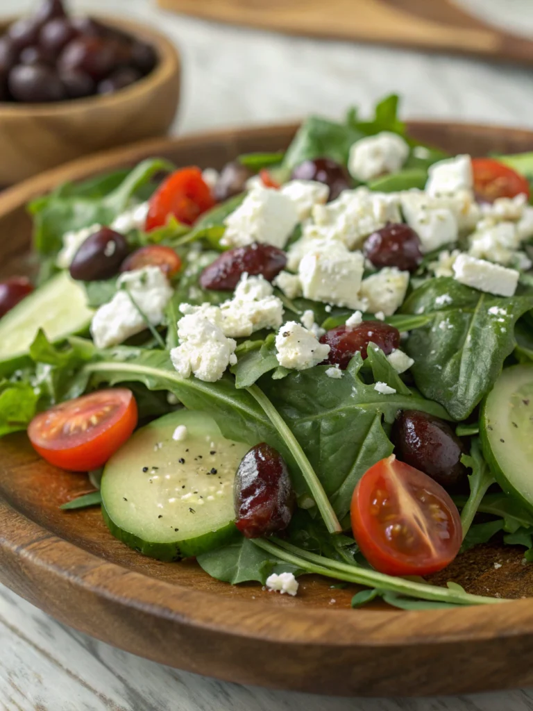 Grönsallad med Feta och Oliver