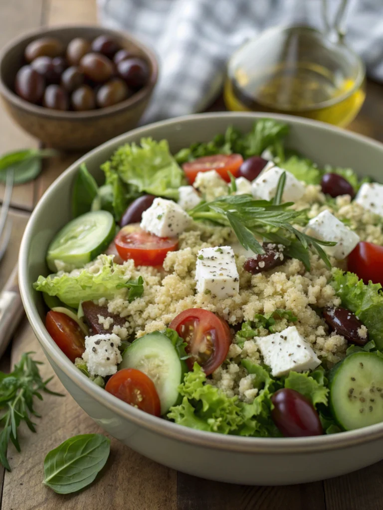 Grönsallad med Quinoa och Feta