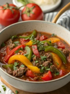 Köttfärsgryta med Paprika och Tomat