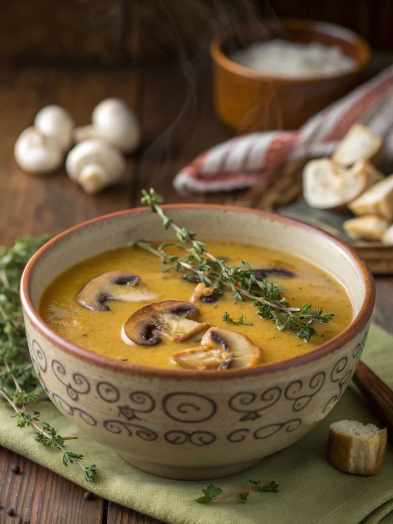 Krämig Svampsoppa med Timjan