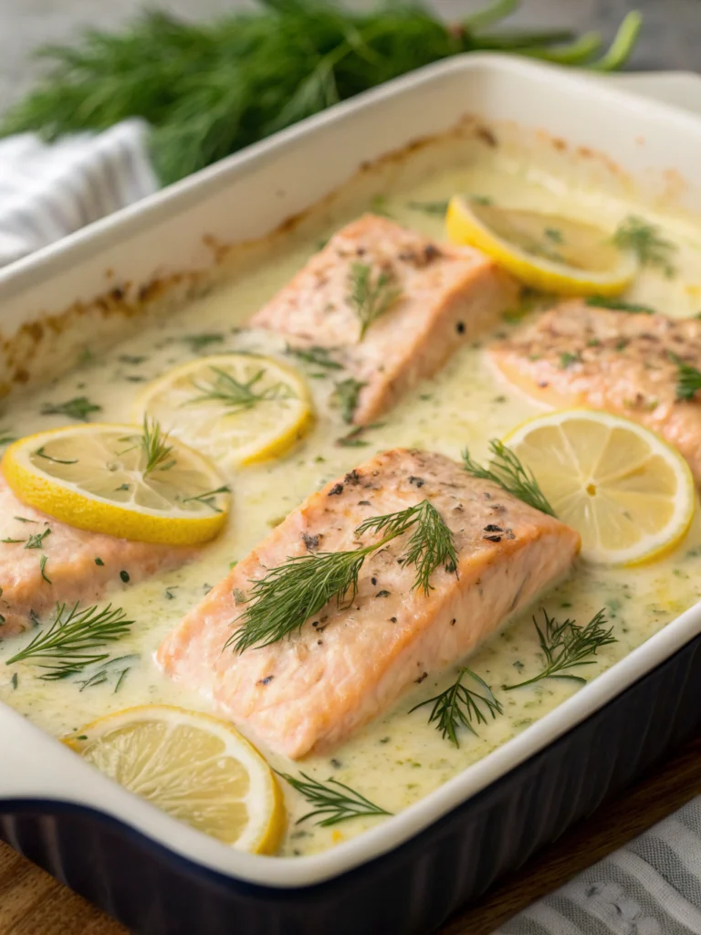 Krämig laxgryta med dill och citron