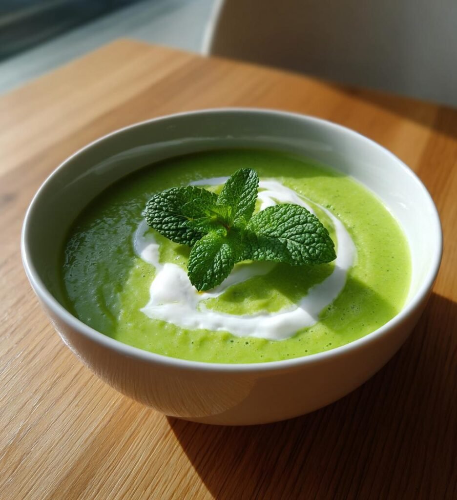Krämig Ärt- och Mintsoppa