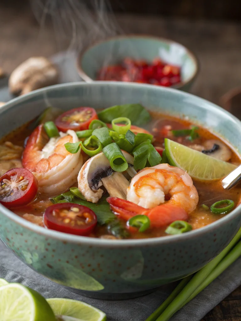 Kryddig Thaisoppa med Räkor