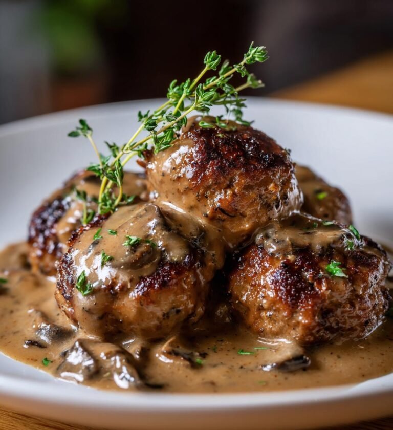 Köttfärsbiffar med Svampsås