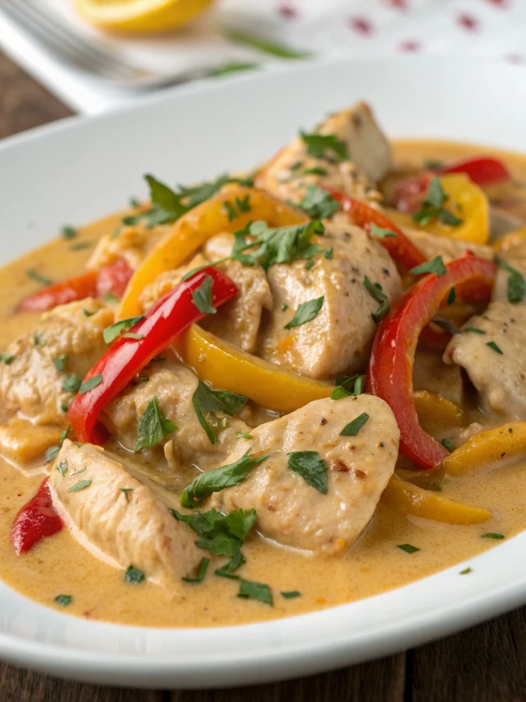 Kyckling i Krämig Paprikasås