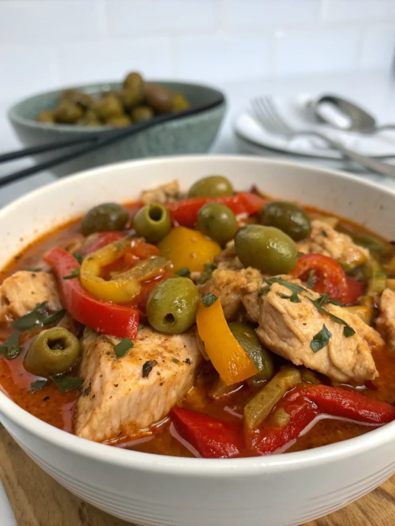 Kycklinggryta med Paprika och Oliver