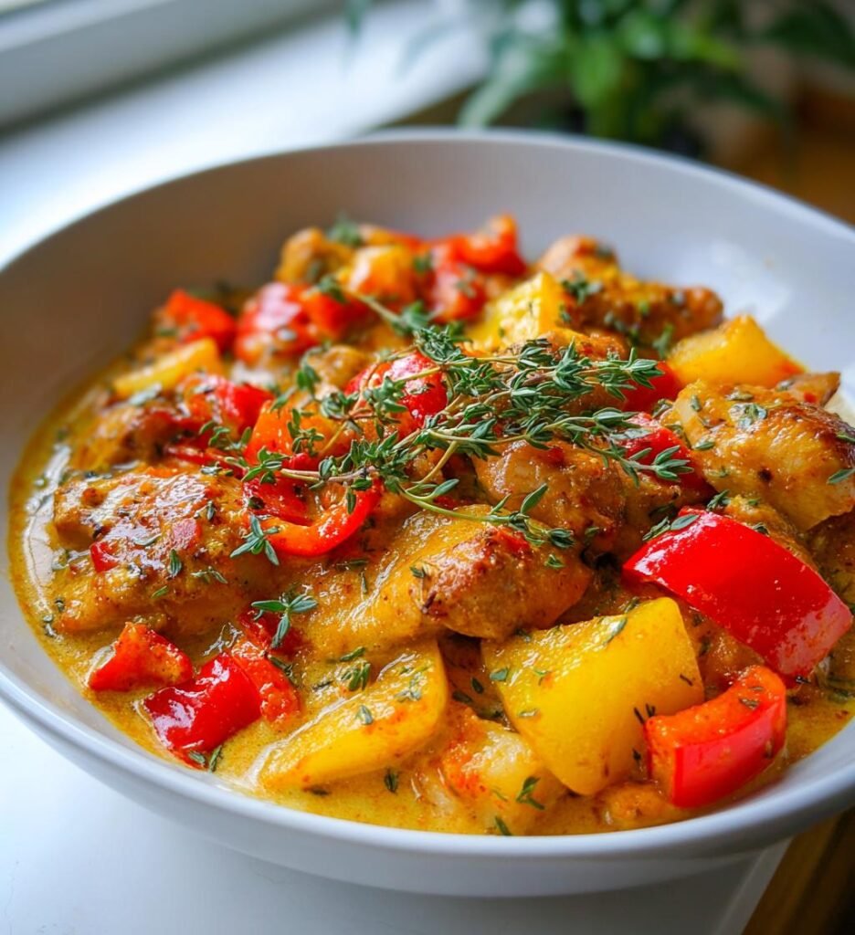 Kycklinggryta med Paprika och Timjan