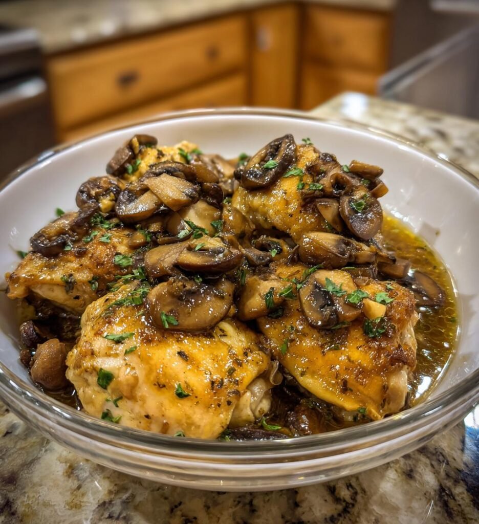 Kycklinggryta med Svamp och Vitlök