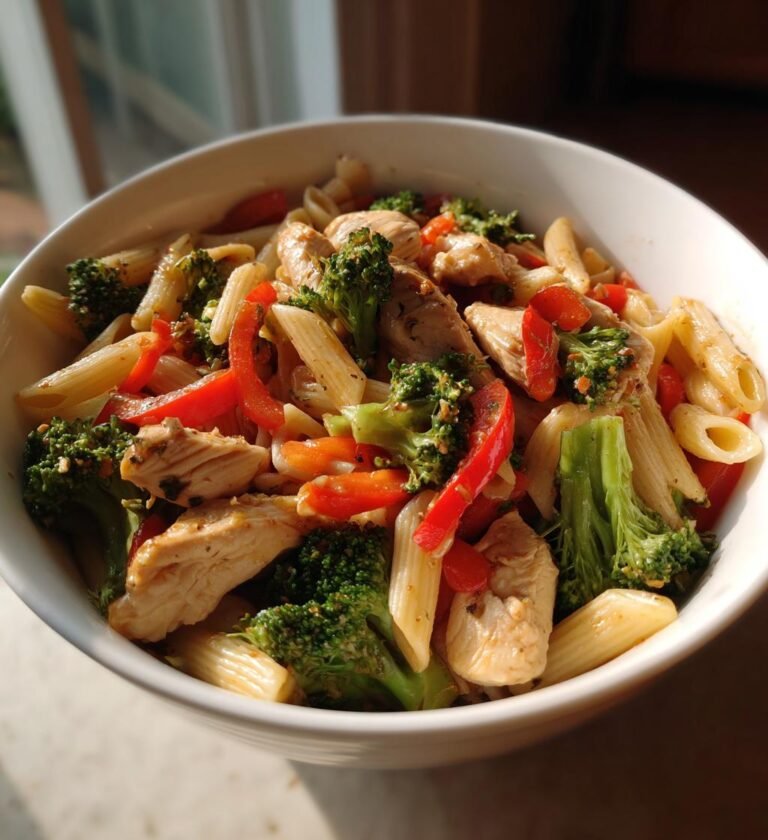 Kycklingpasta med Broccoli och Paprika