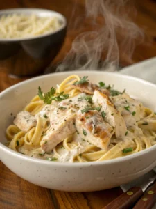 Kycklingpasta med Vitlök och Grädde