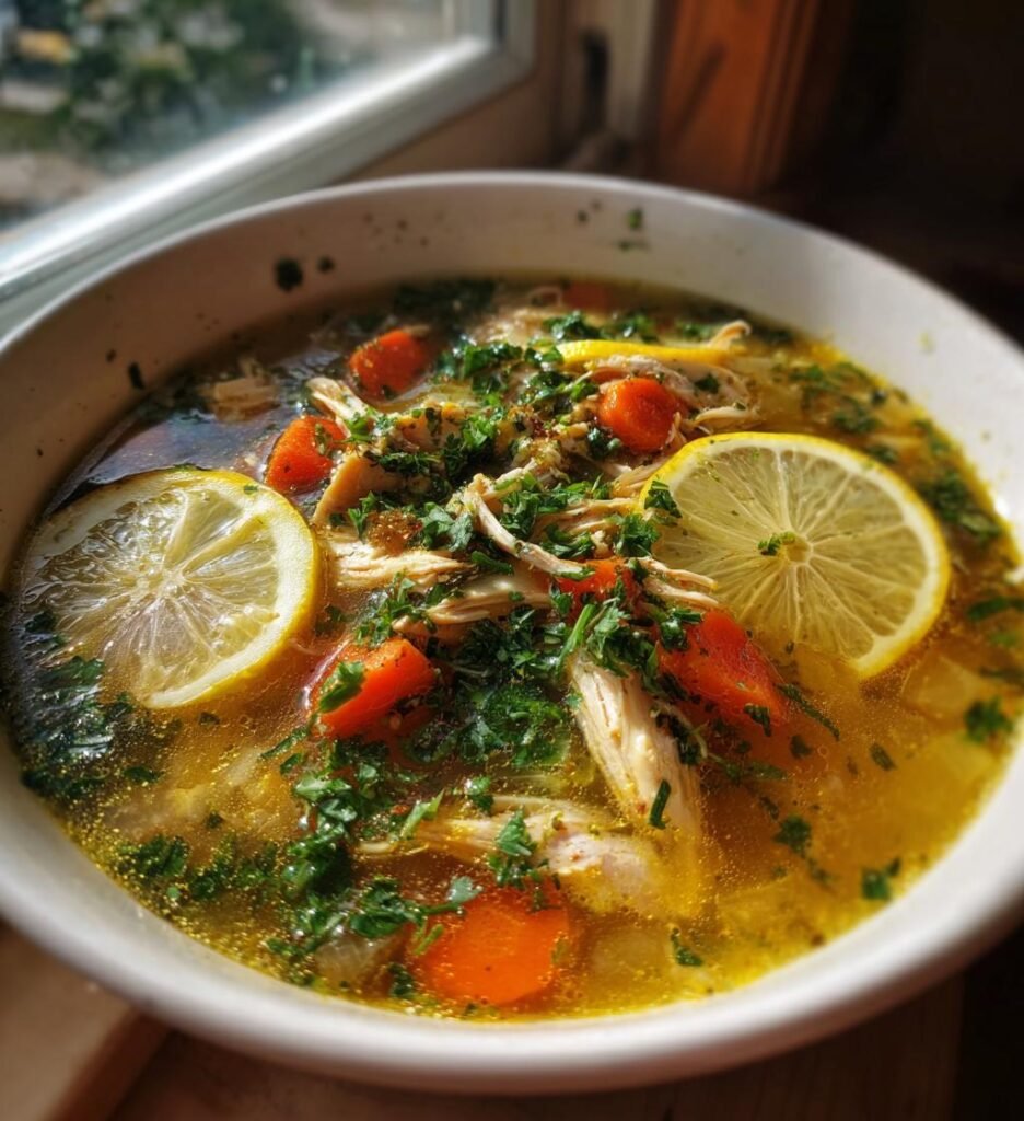 Kycklingsoppa med Citron och Persilja