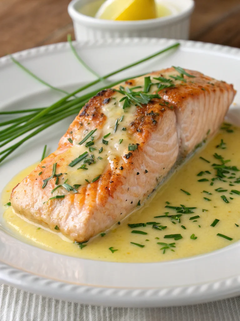 Lax i Ugn med Citronsås och Gräslök