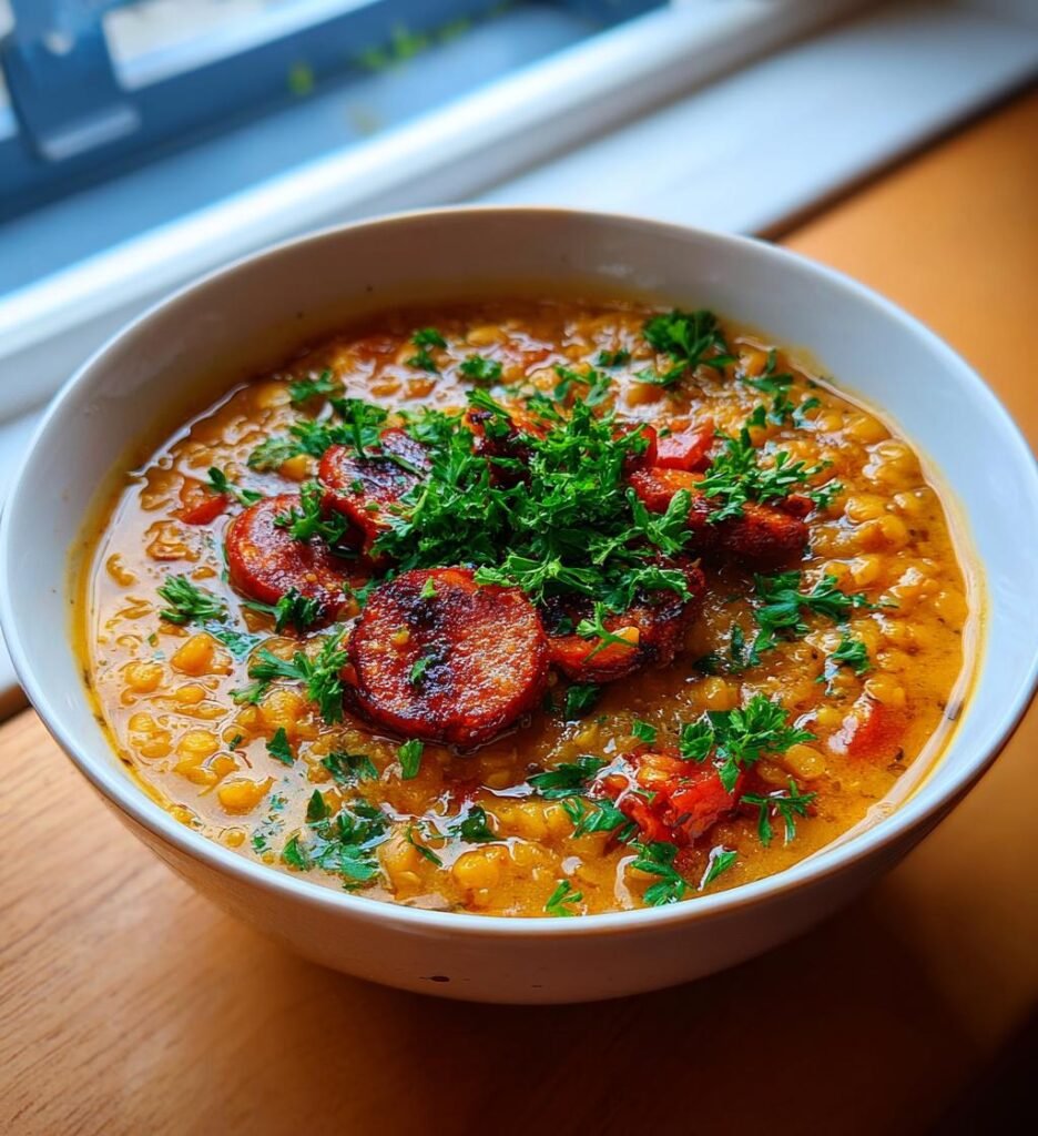 Linssoppa med Chorizo