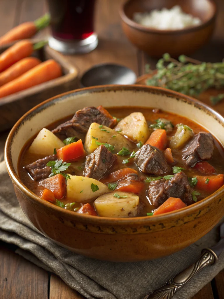 Mustig nötköttsgryta med rotfrukter