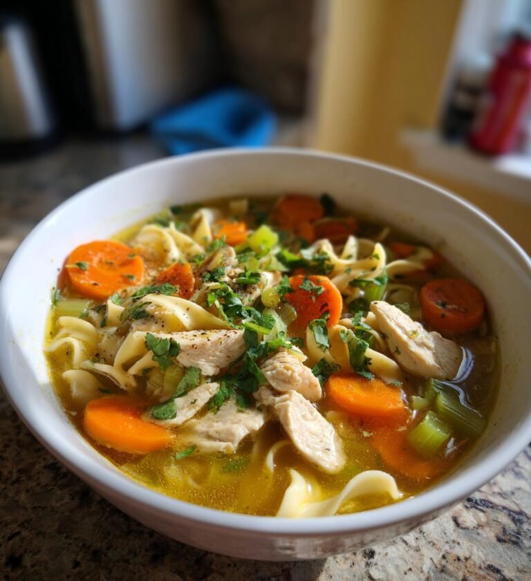 Nudelsoppa med Kyckling och Grönsaker