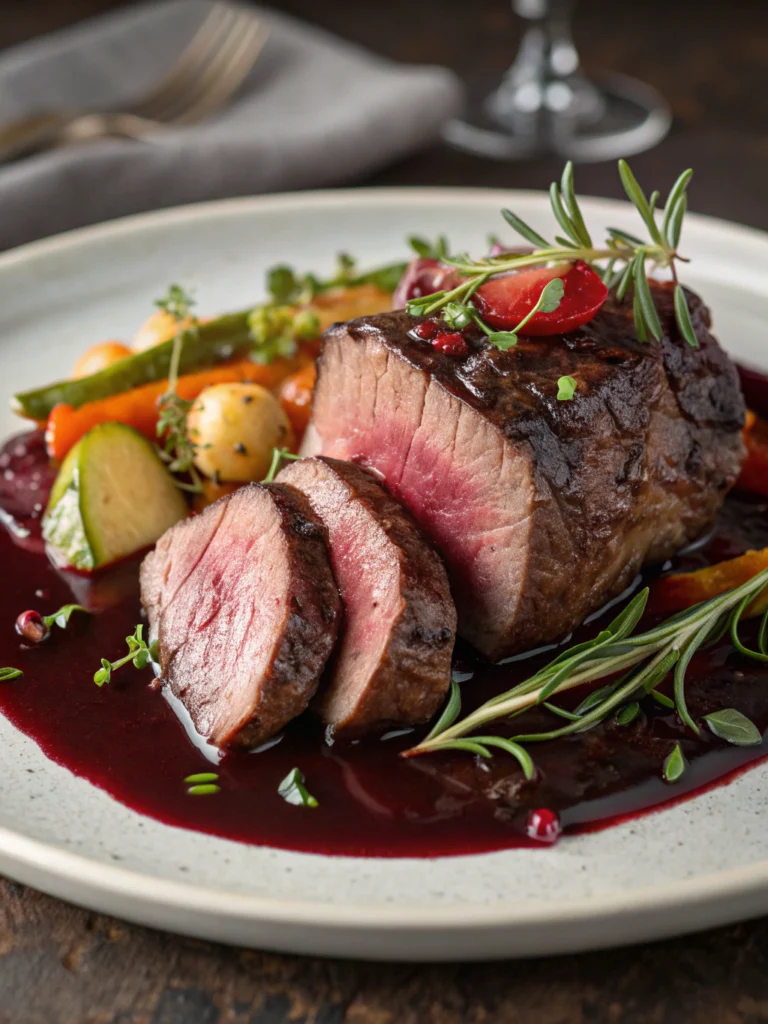 Oxfilé med Rödvinssås