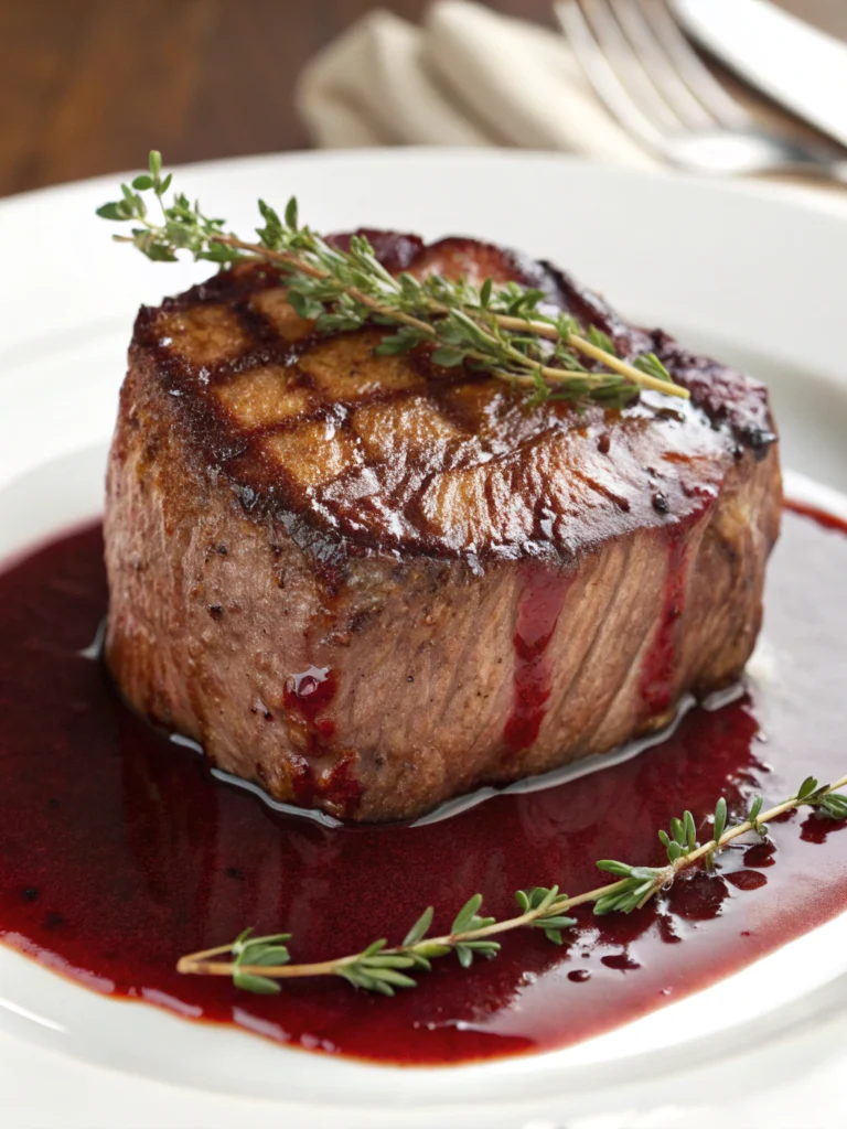 Oxfilé med Rödvinssås