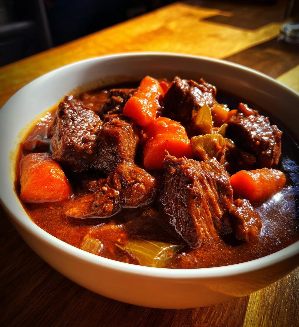 Oxgryta med Lagerblad och Rödvin - detail 1