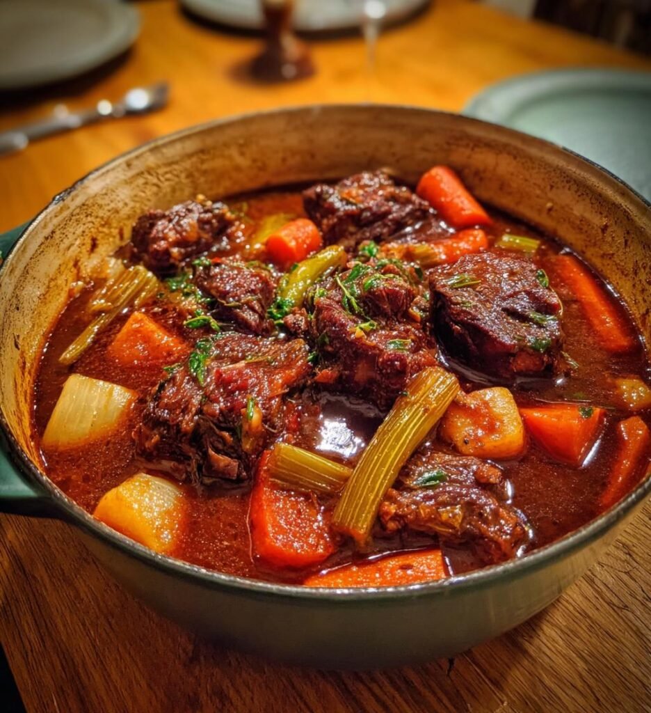 Oxsvansgryta med Rotfrukter