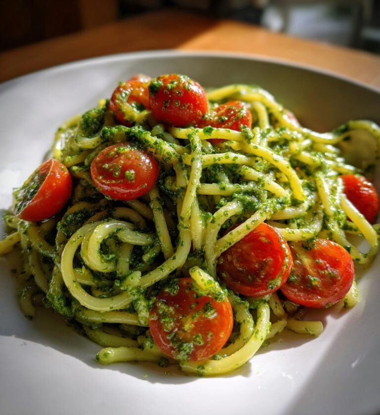 Pasta med Pesto och Körsbärstomater