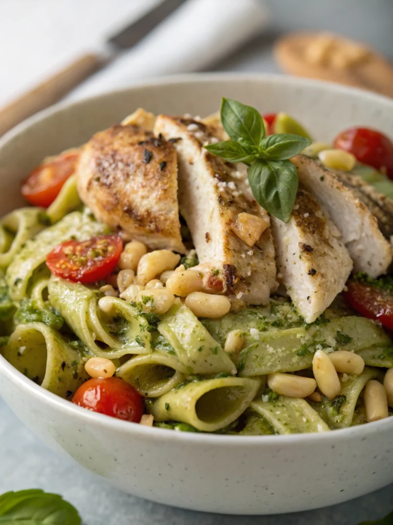 Pastasallad med Kyckling och Pesto