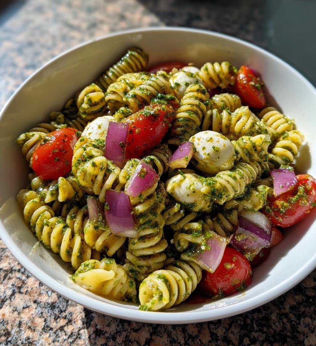 Pastasallad med Mozzarella och Pesto - detail 1