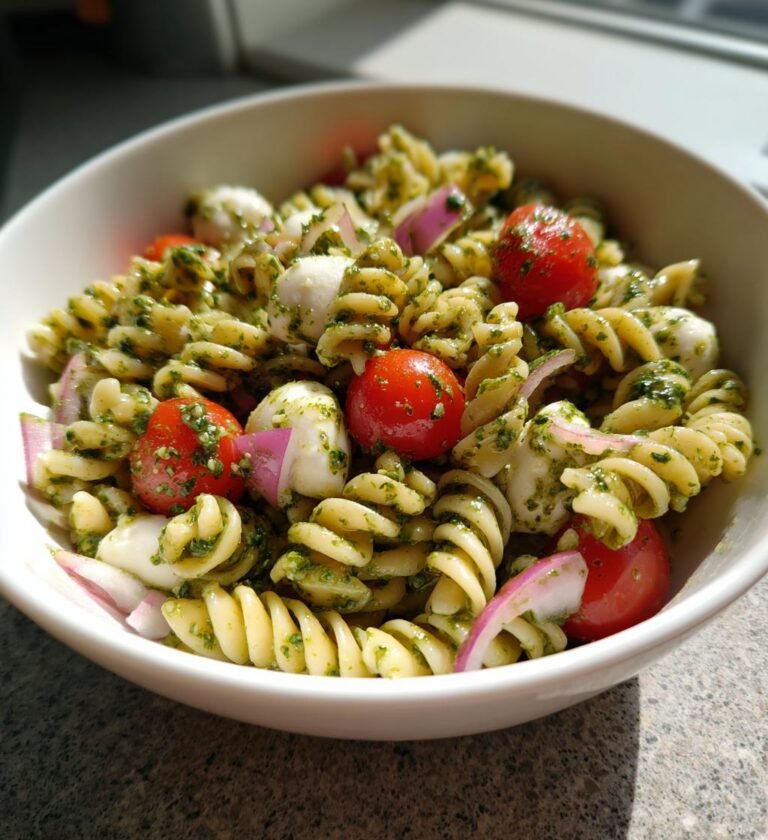 Pastasallad med Mozzarella och Pesto