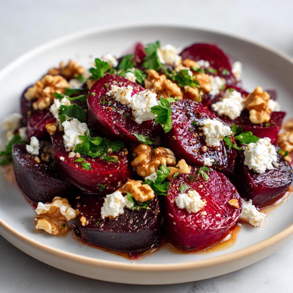 Rödbetssallad med Getost och Valnötter