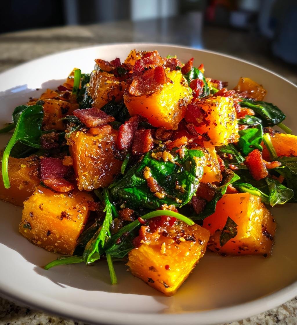 Rostad Butternut Squash Sallad med Spinat - detail 1