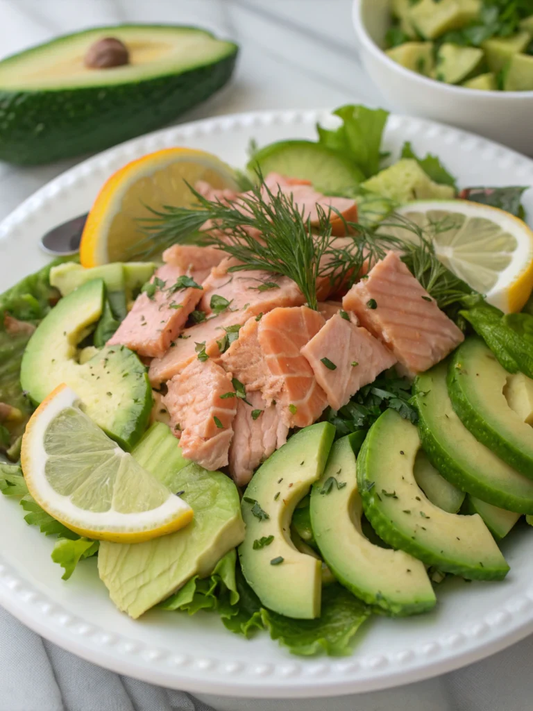 Sallad med Lax, Avocado och Gurka
