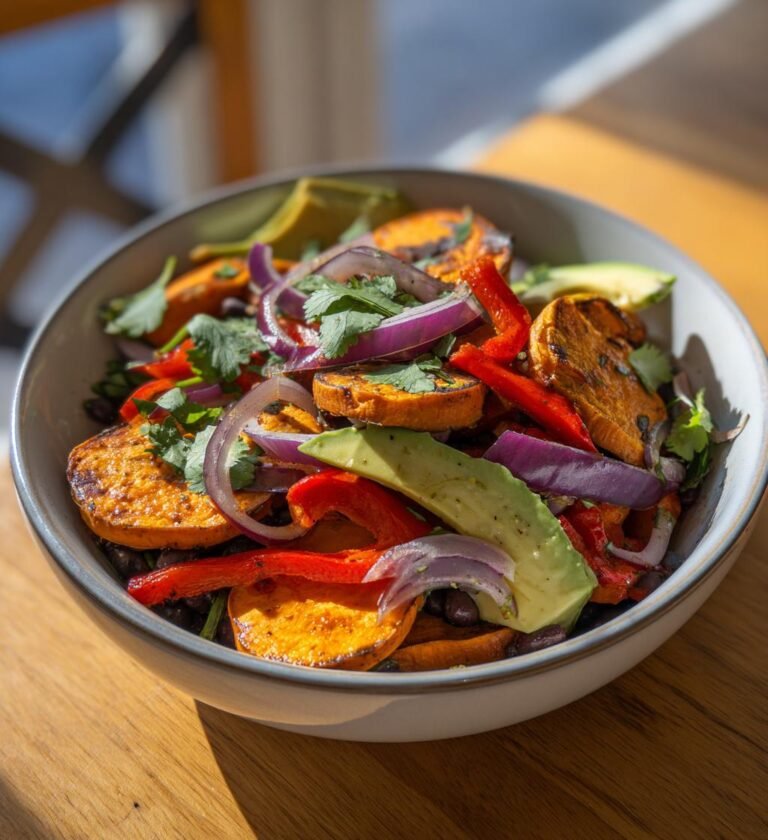 Sötpotatis- och Black Beansallad