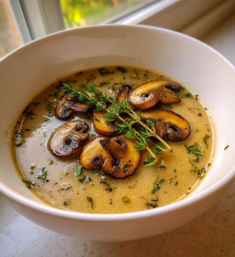 Svampsoppa med Grädde och Timjan