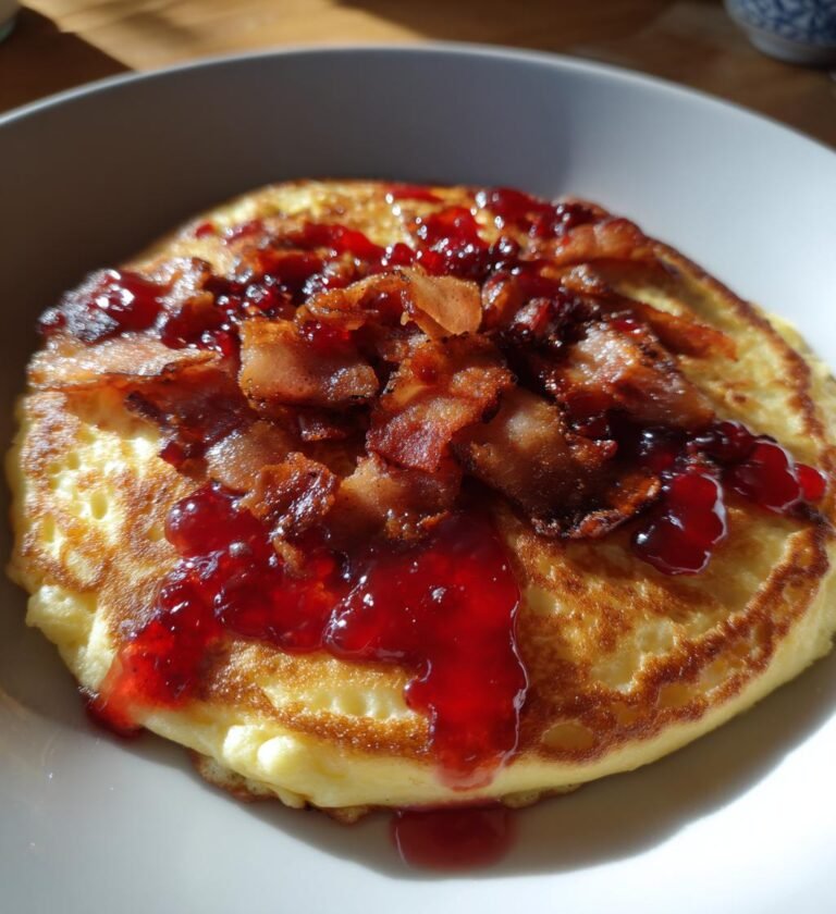 Svensk Äggakaka med Bacon och Lingon