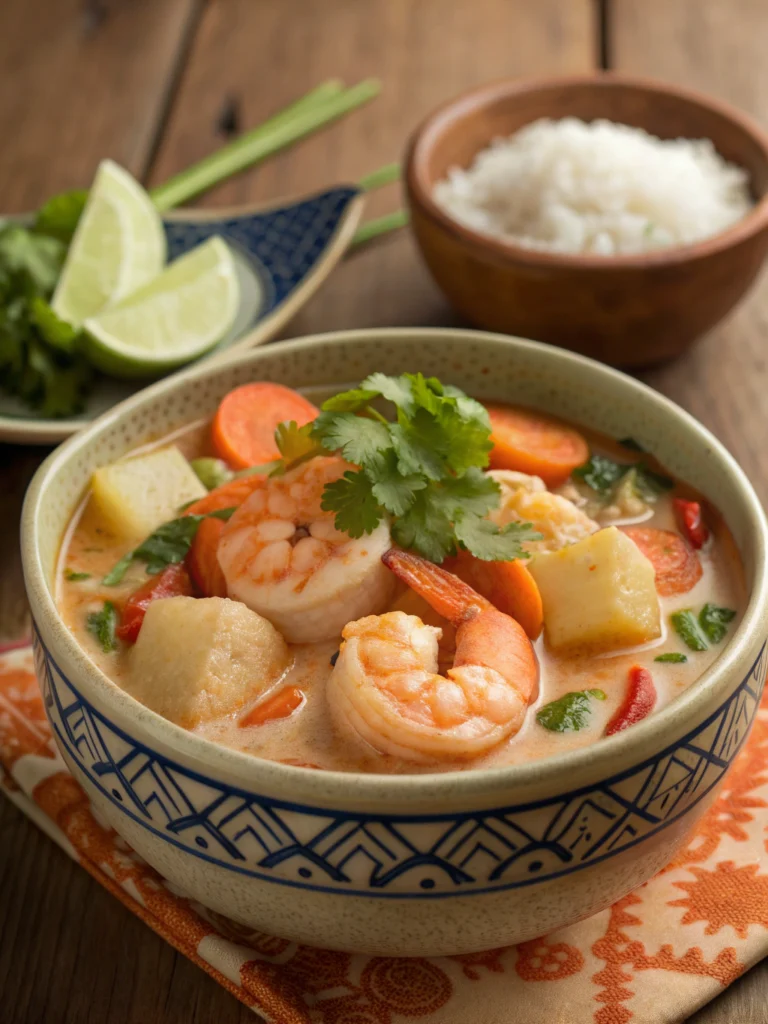 Thai-inspirerad räkgryta med kokosmjölk