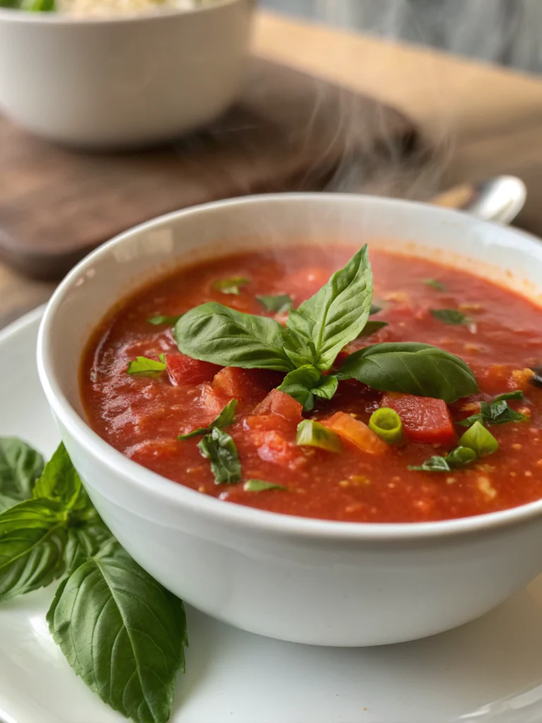 Tomat- och Paprikasoppa med Basilika