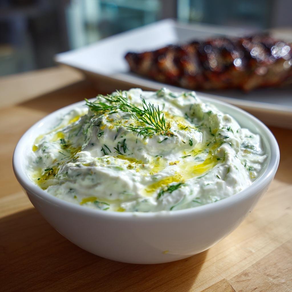 Tzatziki med Grillat Kött