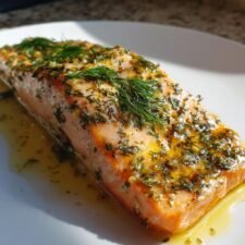 Lättlagad ugnsbakad lax med citron och dill på 20 minuter